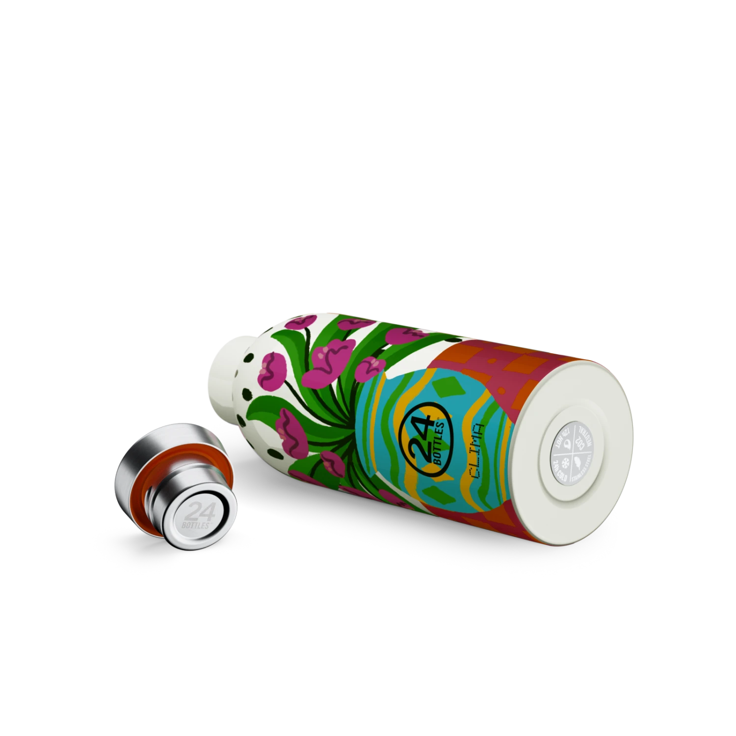 24Bottles Clima Bottle | Fiori Rosa - 500 Ml - Image 3